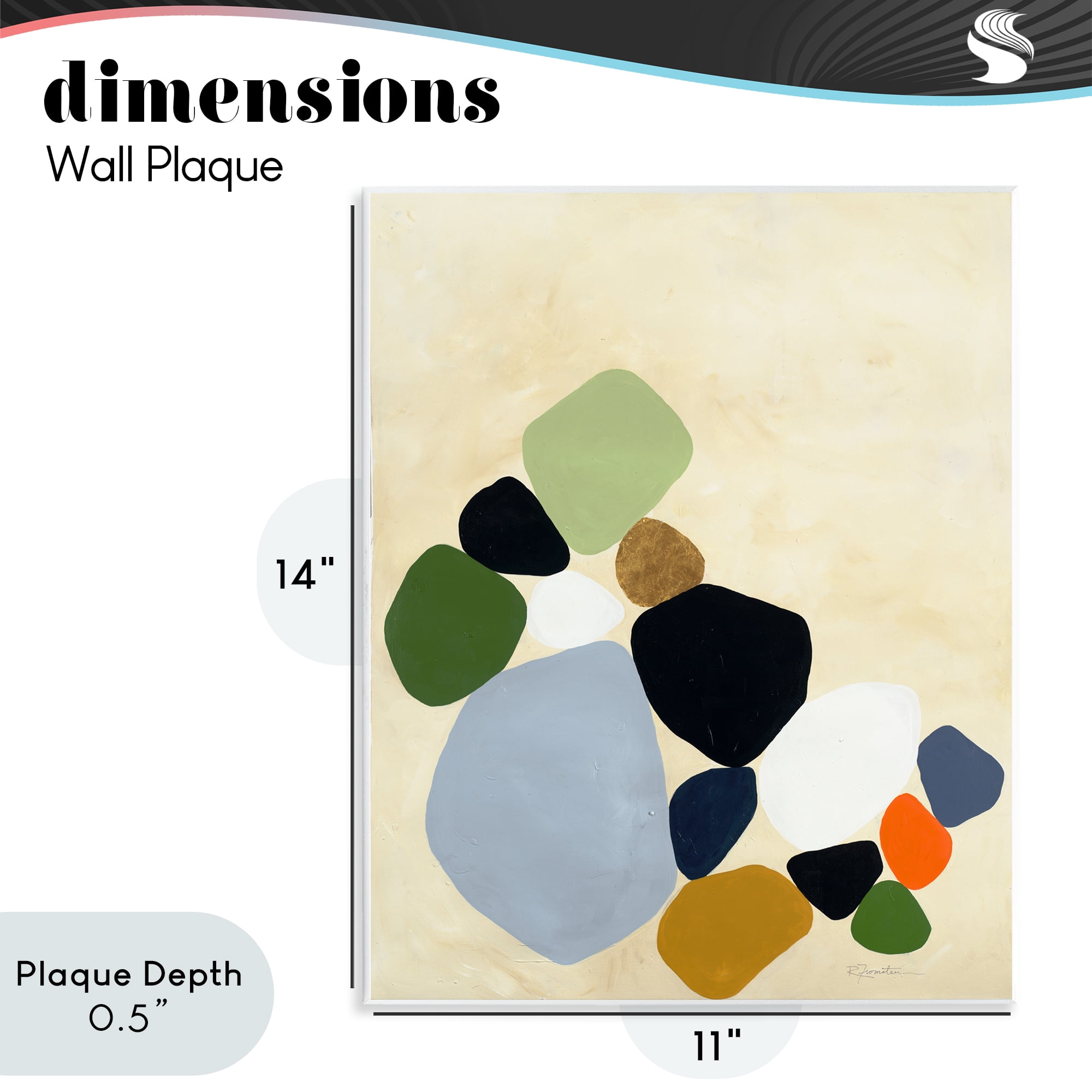 Stupell Industries Balanced Shapes Cluster Wall Plaque Art, design by Ruth Fromstein