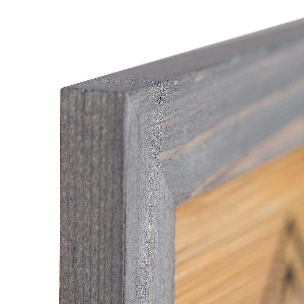 Rustic Solid Wood Collage Photo Frame 8x16 – Display Three (3) 4x6 Pictures with Mat, Horizontal/ Vertical for Wall and Tabletop - Grey
