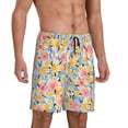 thumbnail image 2 of Naloa Watercolor Wildflowers Men's Short Pajama Pants, Lounge Comfort Shorts with Elasticized Waistband and Side Pockets - X-Large, 2 of 9