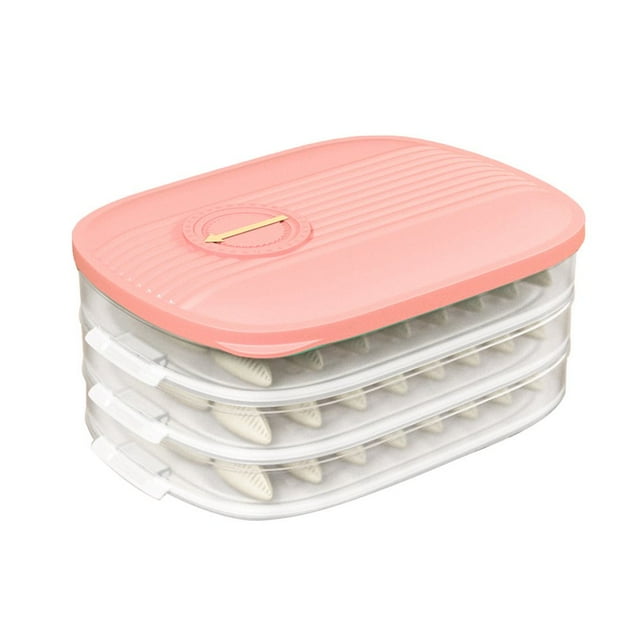 Food Storage Holder Anti-stick Moisture-Proof High Capacity Good Sealing 3D Frosted Bottom Storage BPA Free Quick Froze Dumpling Storage Box for Kitchen