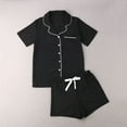 thumbnail image 4 of Womens 2 Piece Pajamas Set Short Sleeve Sleepwear Button-Down Shirt and Shorts Set, 4 of 6