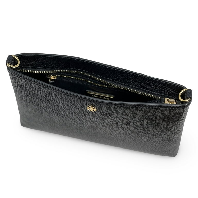 Tory Burch ブラック New Tory Burch BLAKE Black Pebbled Leather Medium Center Zip Tote