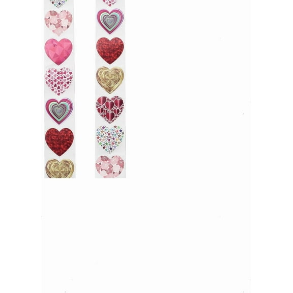 2 Rolls Heart-Shaped Thank You Stickers 500 Pcs Per Roll Colorful Adhesive Labels for Gift Wrapping and Packaging