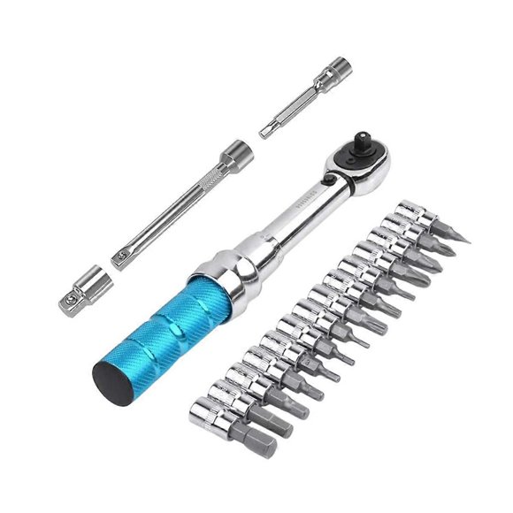 Torque Wrench for Bicycle and Motorcycle, 1/4 2-15Nm MINI Torque Accuracy Repair Tool with 3/8Inch Adapter,Extension