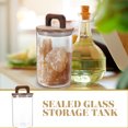 thumbnail image 3 of Glass Food Storage Container with Wooden Lid Canister Kitchen Glass Canister Sugar Container, 3 of 8