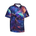 thumbnail image 2 of Daiia Starry Sky Turtle Hawaiian Shirt for Men Gentle Cotton Regular Short Sleeve Casual-3X-Large, 2 of 9