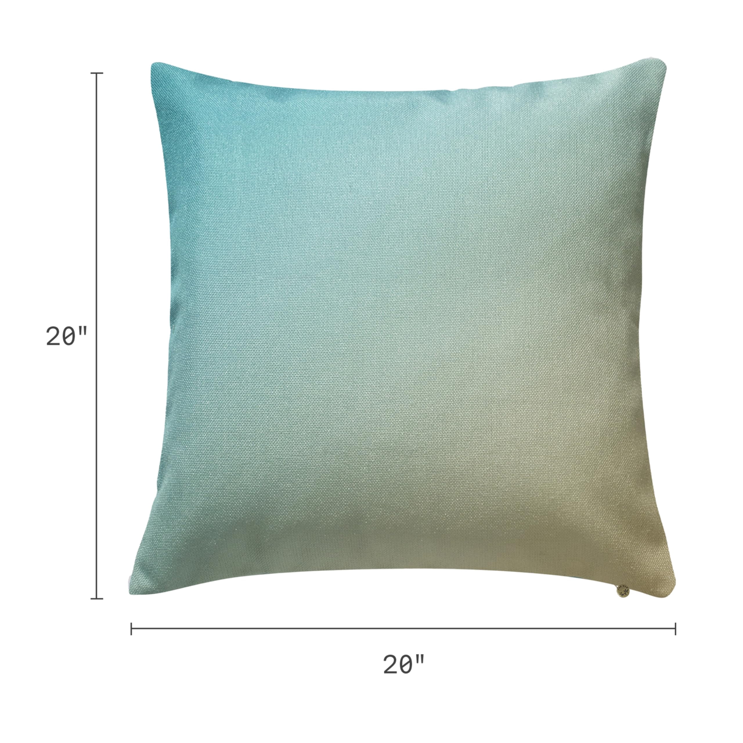 Fab Habitat Indoor/Outdoor Throw Pillow Made from Recycled Polyester Yarn - Double Sided, Stain Resistant, Machine Washable - Ombre - Patio, Deck, Porch, Living Room - Big Sur Aqua (20" x 20")