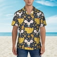 thumbnail image 2 of Fuzoiu Mouse Cheese Print Hawaiian Shirt for Men, Summer Beach Casual Short Sleeve Button Down Shirts, Men’s Beach Summer Shirts with Pocket,3X-Large, 2 of 7