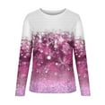 thumbnail image 4 of BLVB Christmas Shirts for Women Long Sleeve Crewneck Snowflake Graphic Tee Tops Vacation T Shirts Blouse Christmas Gifts, 4 of 5