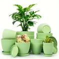 thumbnail image 2 of 24pcs, [Gardening Clearance]Designer Flower Pots, Minimalist Plastic Planters with Clean Lines, Durable Plastic Planters for All Your Gardening Needs,  Planters with Drainage Holes And Trays, 2 of 10