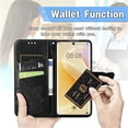 thumbnail image 3 of Butterfly Embossed Wallet Case for Samsung Galaxy A37 5G, PU Leather Flip Cover with Card Holder, Kickstand & Lanyard, Shockproof,,Black,For Galaxy A37 5G, 3 of 8
