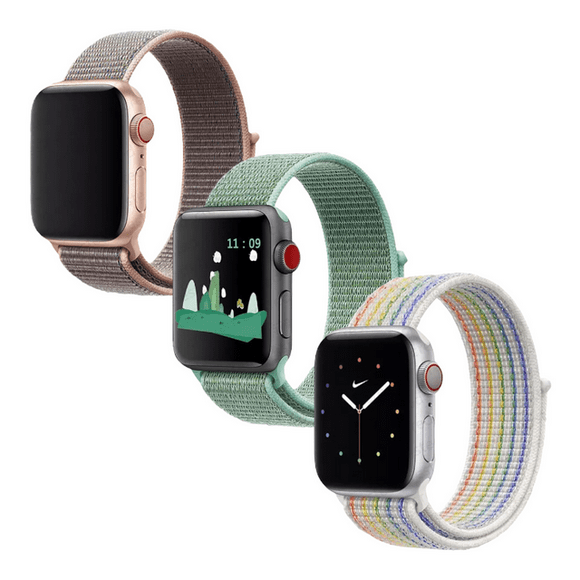 Kit de 3 correas para apple Watch compatible con 41mm / 40mm / 38mm de Nylon. Mamá Pulpo Paquete Nylon
