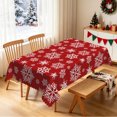 thumbnail image 2 of Nanqianyi Classic White Snowflake Christmas Tablecloth,60"x84",Waterproof Stain Resistant Rectangular Table Cover, 2 of 6