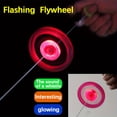 thumbnail image 1 of 3pcs Flashing Flywheel, The Sound Of A Whistle, Rope Flywheel Rotator Glow Rotating Gyro, Glow In The Dark Party Rewards Gift, Top Pull Toy Track Glow Whistle Gift Wheel Toy, 1 of 5