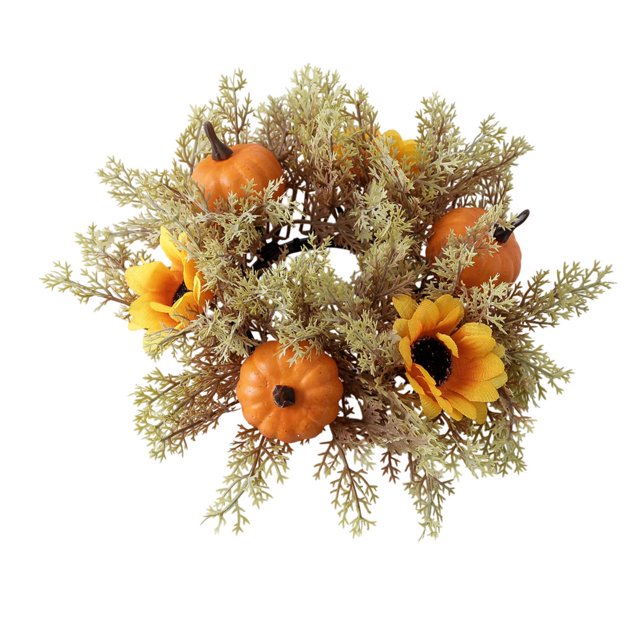 Vela Decorativa De 9.8" Con Forma De Corona Para Fiesta De Acción De Gracias, Calabazas Naranjas
