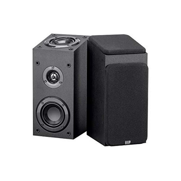 Altavoces satélite premium Monoprice - Negro (par) con woofer de 3 pulgadas, cúpula de aluminio de 3/4 pulgadas y potencia de entrada de 100 vatios