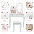 thumbnail image 6 of Kids Vanity Set, Princess Makeup Dressing Table and Stool Playset with Mirror & Drawers, Wooden Pretend Play Set for Girls Ages 4-9, Creative Dress-Up Fun, Birthday Gifts, and Room Decor, 6 of 6