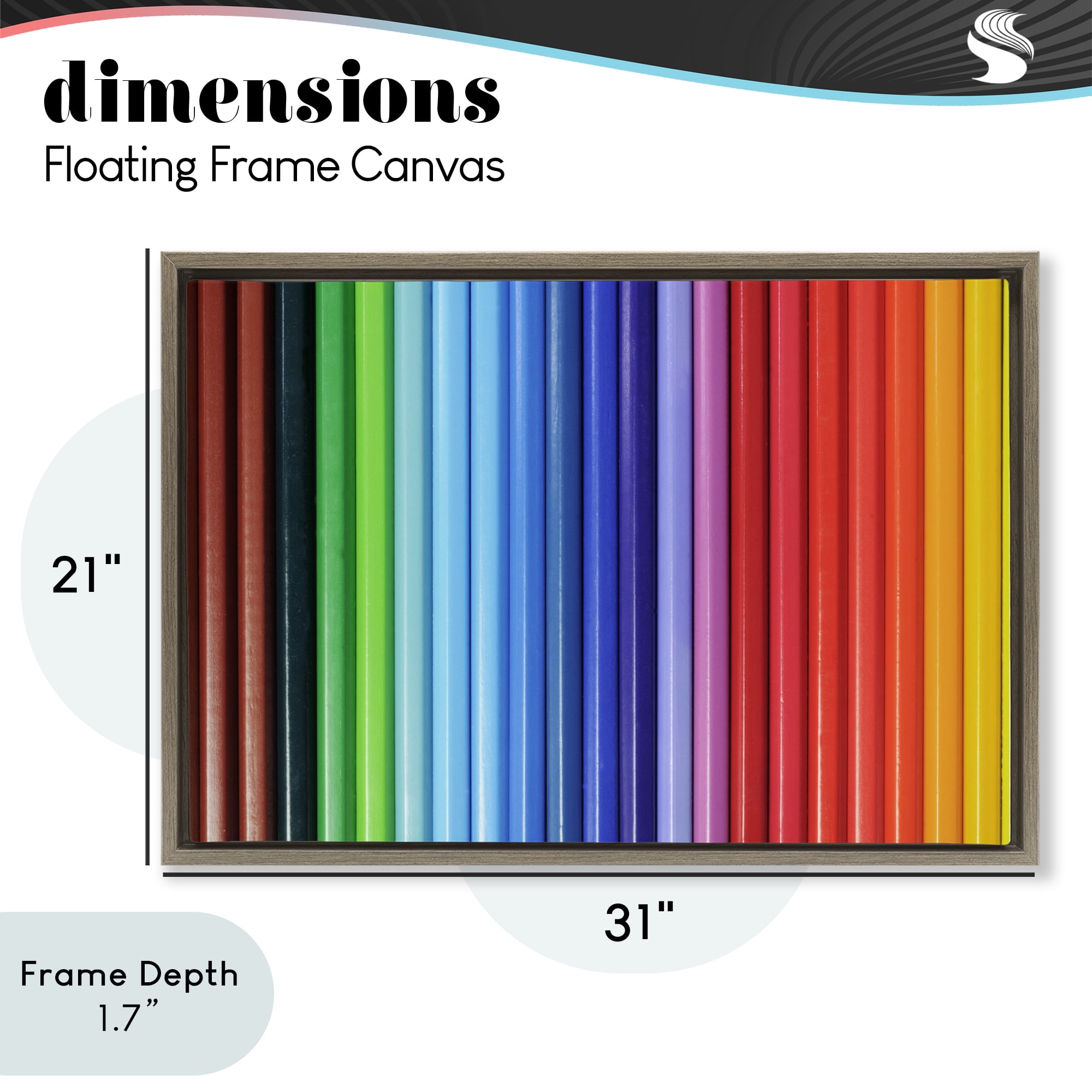 Stupell Industries Colored Pencil Lineup Brown Framed Floater Canvas Wall Art, design by Tom Quartermaine