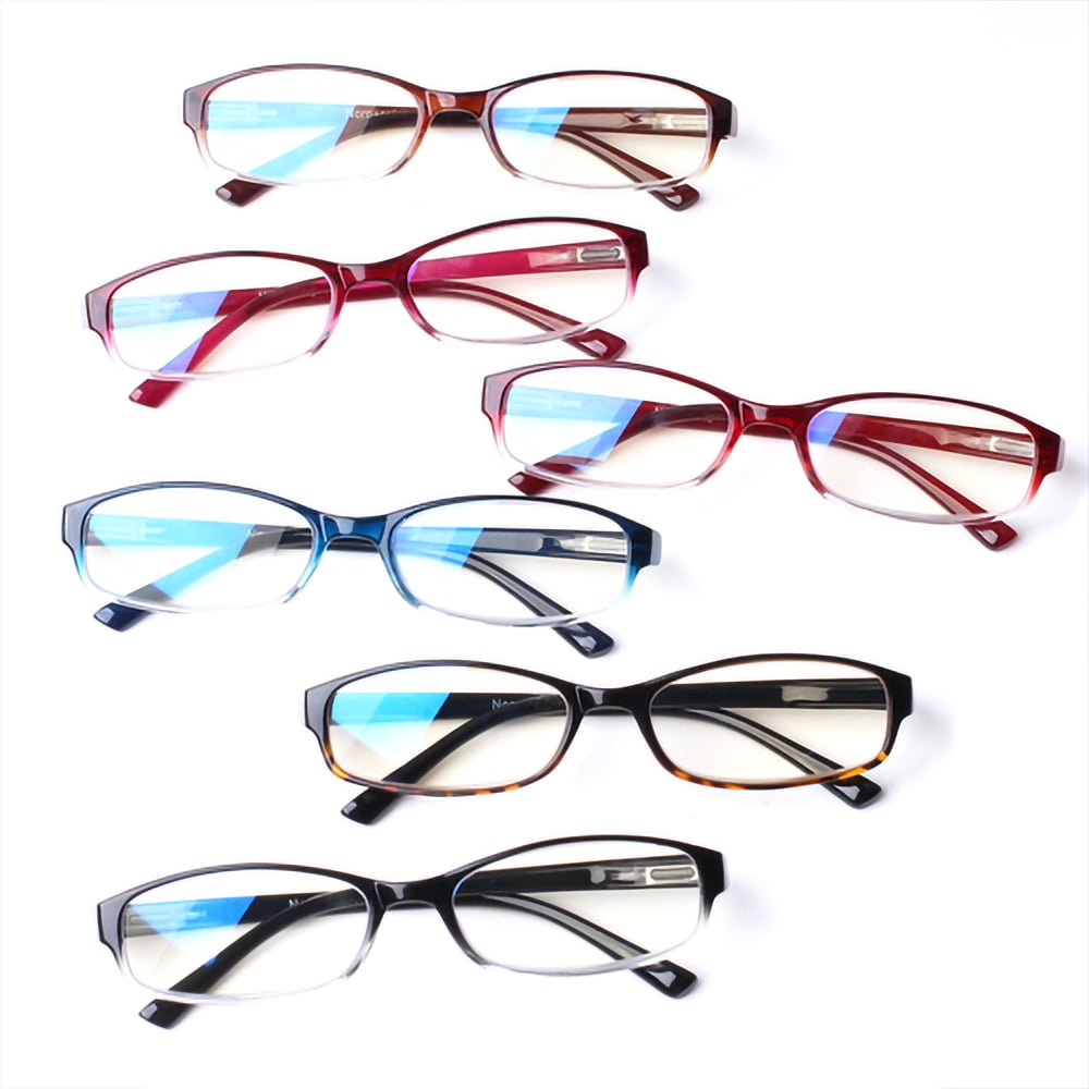 6 Pack Reading Glasses for Women Men Blue Light Blocking Spring Hinge