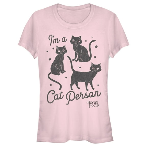 Junior's Hocus Pocus I'm a Cat Person Graphic Tee Light Pink Medium