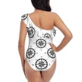 thumbnail image 5 of Honeii Retro Compass for women's one-piece swimsuit featuring a chic one-shoulder design experience elegance and style in the water-XX-Large, 5 of 6