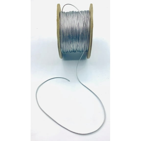 Silver Metallic 1/16" Braided Cord - 144 Yards