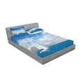 thumbnail image 2 of Ambesonne Ocean Fitted Sheet & Pillow Sham Set, Modern Sail Boat on Sea, Queen, Sky Blue and White, 2 of 2
