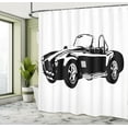 thumbnail image 5 of Ambesonne Vintage Shower Curtain, Classic Car Silhouette, 69"Wx84"L, Black White, 5 of 5