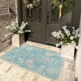 thumbnail image 6 of Hello Summer Door Mat Welcome Doormat, Plants Outdoor Rug Leaves Decor Floor Front Door Mat Non-Slip Entrance Mat for Home Kitchen Bathroom Decorations 17 X 29 Inch(Blue), 6 of 6