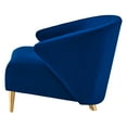 thumbnail image 6 of Armchair Accent Chair, Blue Navy, Velvet, Modern Contemporary, Mid Century Living Hotel Lounge Cafe Lobby, 6 of 8