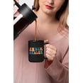 thumbnail image 2 of Snack Dealer, Mothers of Kids Themed, Groovy Retro Wavy Text Merch Gift, Black 15oz Ceramic Mug, 2 of 5