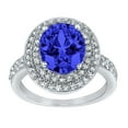 thumbnail image 4 of ELYA Jewelry Women's Oval-Cut Blue Cubic Zirconia Sterling Silver Ring, 4 of 4