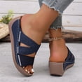 thumbnail image 6 of Yyuenw Women Crisscross Cutout Wedge Slide Sandals PU Open Toe Daily Casual Walking Shoes, 6 of 9
