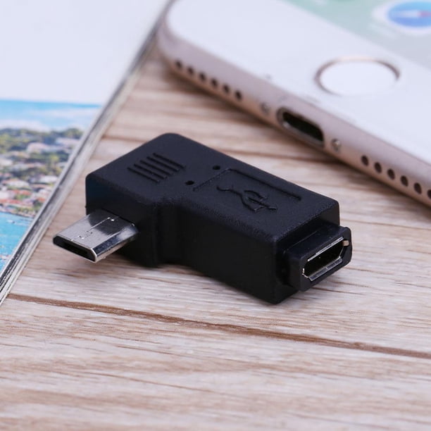 90 Degree Elbow Micro USB Port to Micro USB Port Adapter Cable Connector