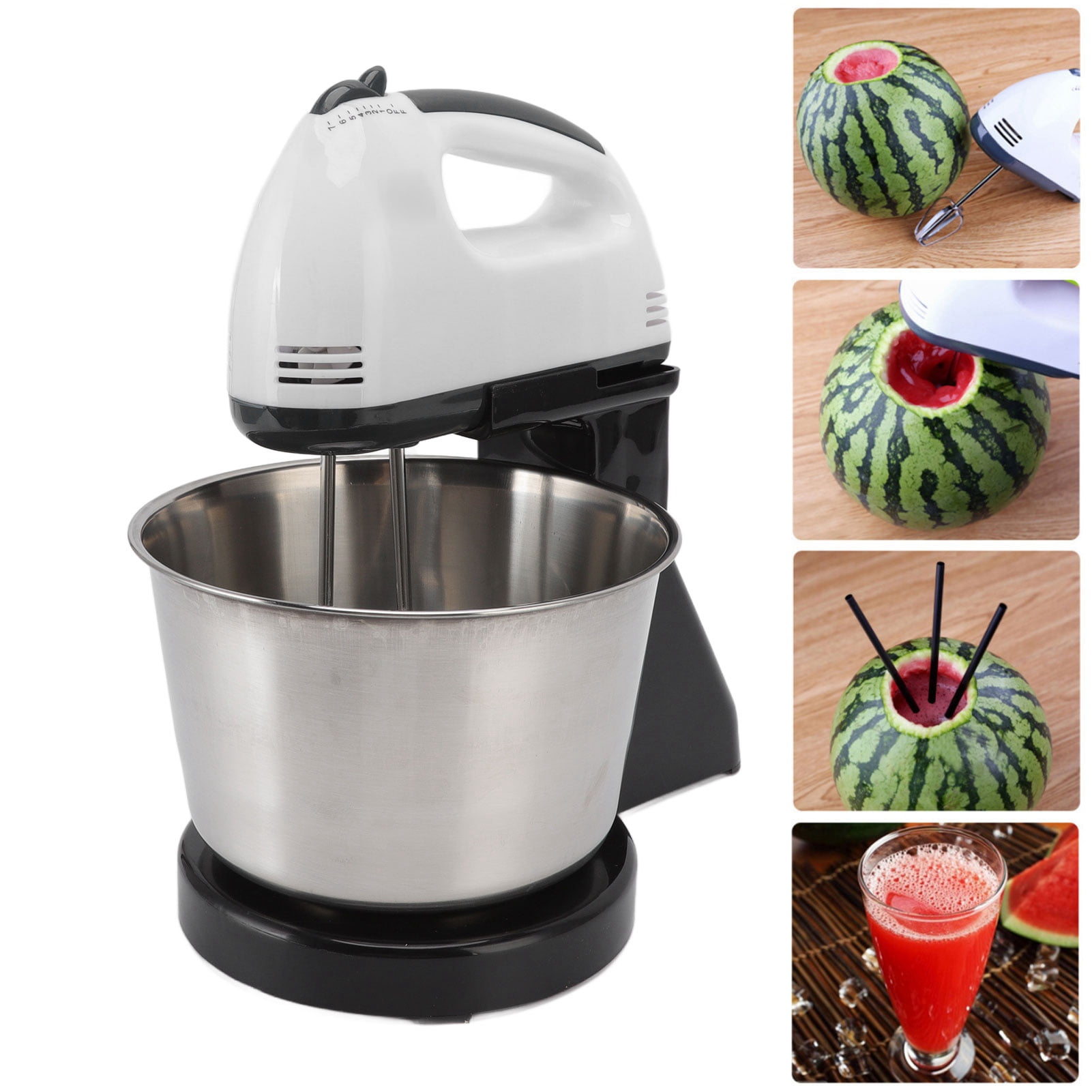 Estink 2 In 1 350W Tilt-Head Stand Mixer with Stainless Steel Bowl, Dough Hook & Whisk