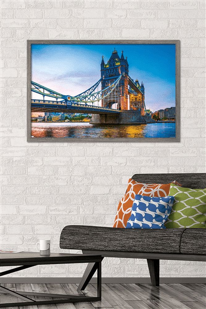 Timeless Visions - Tower Bridge Wall Poster, 22.375" x 34", Framed