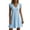 Light Blue, variant on JoveMarine Womens Dresses V-Neck Pleated Ruffle - Sleeves Loose Blouson Vest Skirt with Flutter Sleeves for Summer Casual Days,Black L