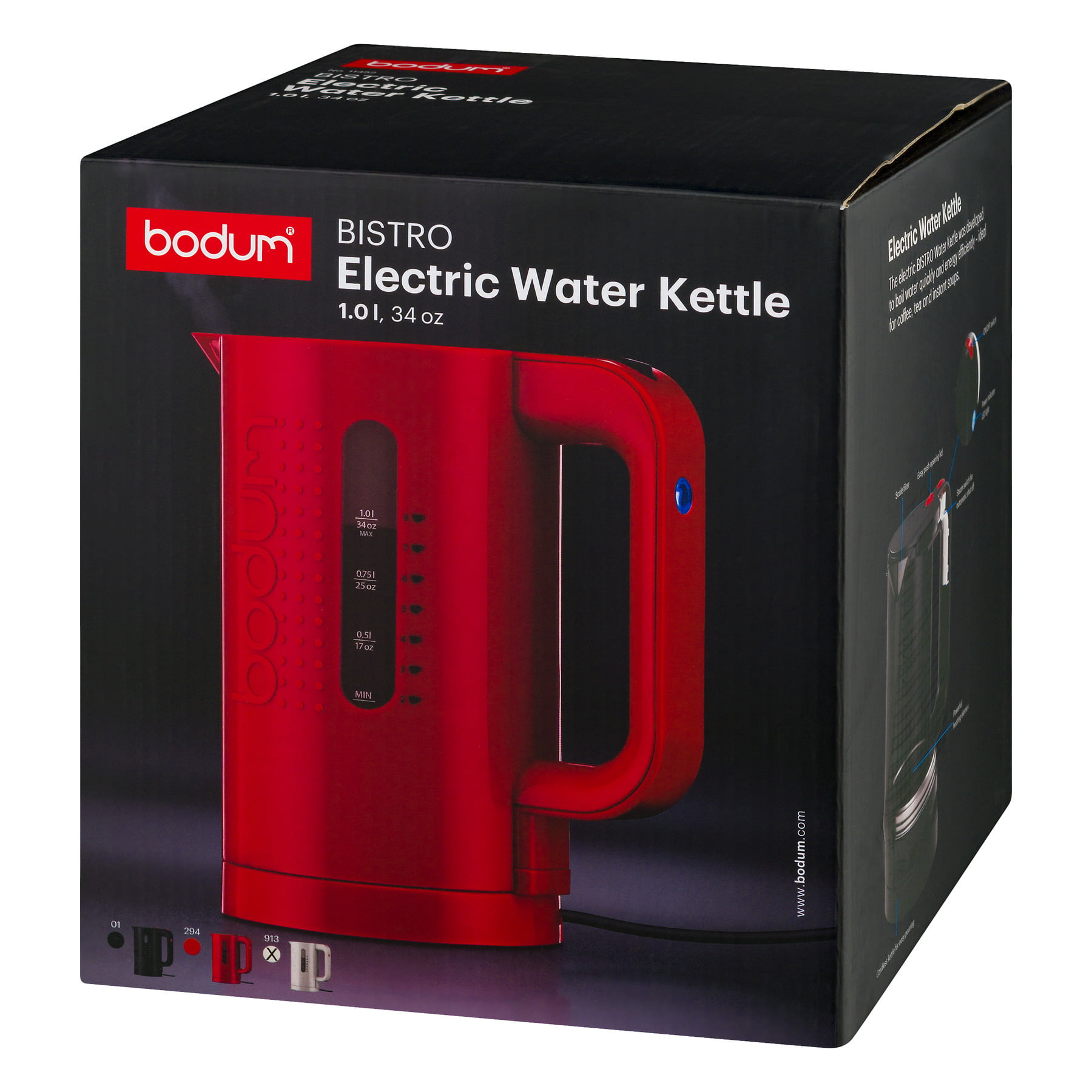 Bistro Electric Water Kettle Cordless White 1L - Blackstone's of