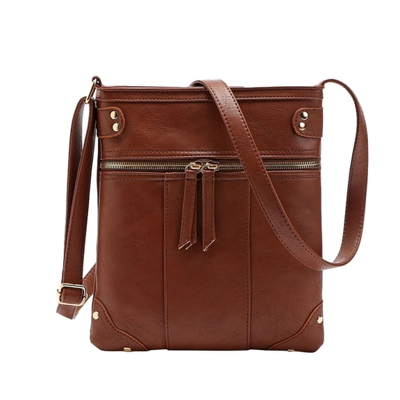MUSOIE Women's Messenger Bag Crossbody Shoulder Bags Double Zipper Purse for Work Business