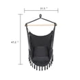 thumbnail image 2 of Tassel Hanging Chair with 2 Pillows,Hammock Chair Hanging Rope Swing Chair,Max 265lbs,Quality Cotton Weave,Hanging Rope Chair for Bedroom,Garden,Patio,Porch,Yard,Dark Gray,100 x 130 cm, 2 of 9