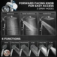 thumbnail image 4 of Veken Wide Rain Shower Head with 6 Modes Handheld Water Spray,High Pressure Showerhead Combo with Arm for Bathroom Accessories,Home Decor Detachable Dual Shower with Anti-Clog Nozzles,Silver Chrome, 4 of 7