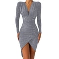 thumbnail image 1 of KaLI_store Formal Dresses Women's Elegant Sleeveless Off Shoulder Bodycon Long Formal Party Evening Dress Grey,S, 1 of 5