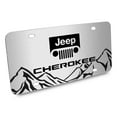 thumbnail image 2 of Jeep Cherokee Rock Mountain Graphic Brush Special Aluminum Metal License Plate, 2 of 6