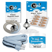 Bleep All-In-One PAP Starter Pack | Eclipse Magnetic Frame, DreamPreps Witch Hazel, Vent Diffuser Kit, Velour Hose Wrap & Replacement Tube 32 Halos