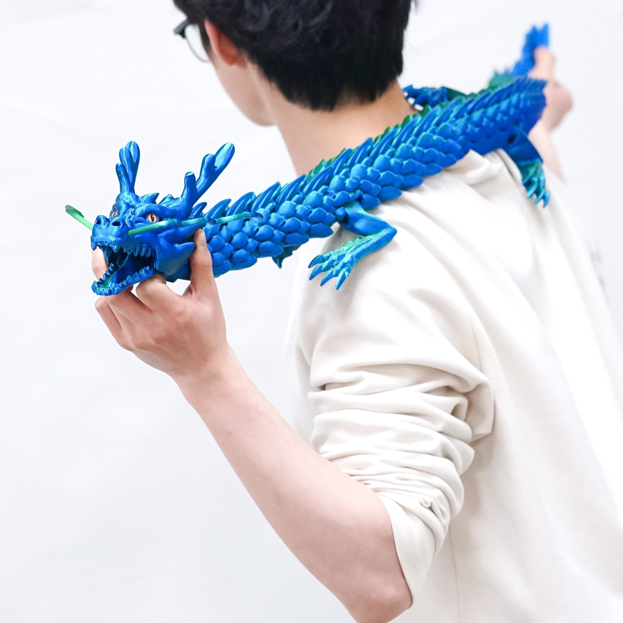 47.3inch Super Large 3D Printed Dragon Models,Flexible Joint Animal lacertid Figurines, 3D Printing Stuff Cheap,Stress Relief, Fidget restlessness, ADHD Toys, Surprise Fantasy Gifts (47.3inch)