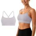 thumbnail image 7 of Bras for Women JIANLAI Women's Thin Strap Padded Sports Bra Everyday Basic Scoop Neck Workout Crop Bra, 7 of 7