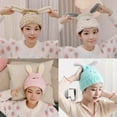 thumbnail image 5 of Cartoon Rabbit Elastic Dry Hair Caps Quick-Drying Absorbent Cap for Adults and Kids, 5 of 5