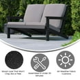 thumbnail image 6 of Emma + Oliver All-Weather Polyresin Adirondack Loveseat with Deep Seat in Black with Comfortable Charcoal Back & Seat Cushions, 6 of 12