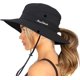 thumbnail image 1 of Womens Summer Sun-Hat Outdoor UV Protection Fishing Hat Wide Brim Foldable-Beach-Bucket-Hat with Ponytail-Hole, 1 of 5