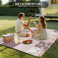 thumbnail image 4 of Boho Spring Floral Outdoor Rug for Patio/Deck/Porch, Non-Slip Large Area Rug 4 x 6 Ft, Vintage Flowers Patchwork Plaid Pink Indoor Outdoor Rugs Washable Area Rugs, Camping Rug Carpet Runner, 4 of 8